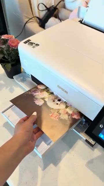 Printer produces the floral portrait